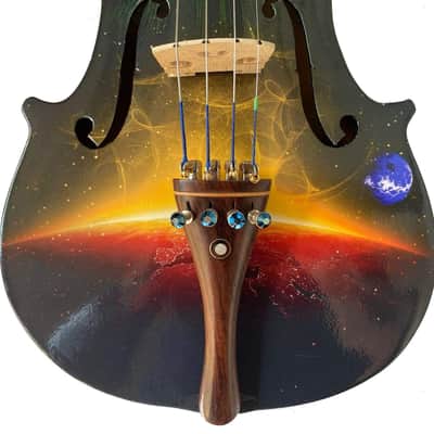 Rozanna's Galaxy Ride 4/4 Violin Outfit w/ crystal fine tuners, carbon fiber bow image 3