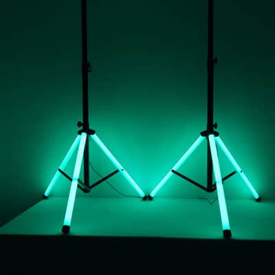 (2) Rockville BPA8 8" Powered 300w DJ PA Speakers wBluetooth+LED Stands+Cables image 19
