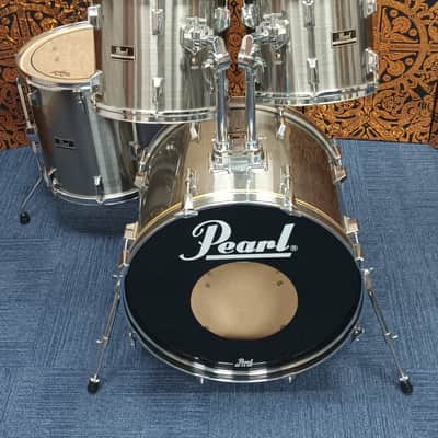 1990s Pearl Export Shell Pack in Brushed Steel – 22″,12″,13″ & 16″ image 2