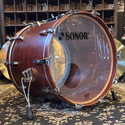 VINTAGE 1980's Sonor 18x22 Signature Horst Link Heavy Beech Shell Bass Drum in African Bubinga image 2