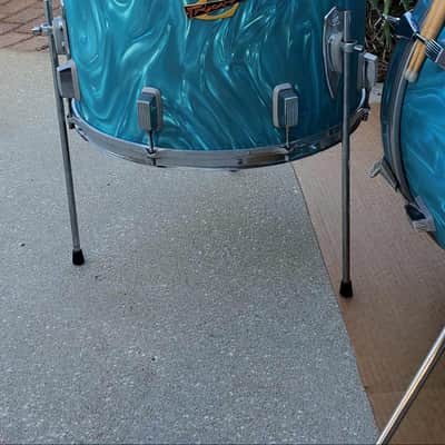 Trixon Luxus 3pc Drum Set 1960’s  - Aquamarine Satin Flame image 7