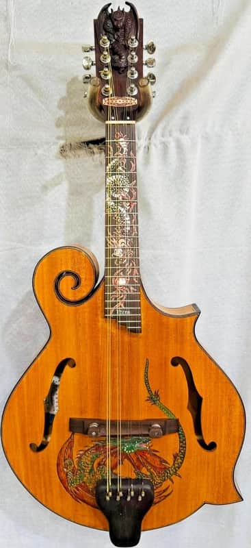 Blueberry Handmade Mandolin Dragon Motif image 1