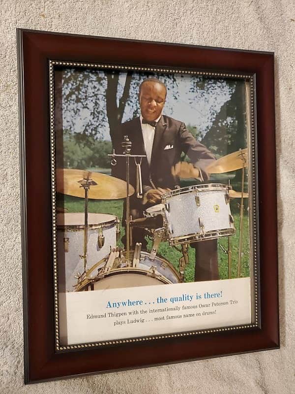 Immagine 1962 Ludwig Drums Color Promotional Ad Framed Ed Thigpen Original - 1