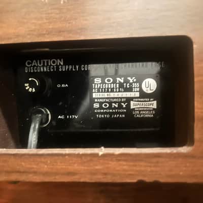 Vintage Sony TC-355 Reel-to-Reel Tape Recorder with Original Wood Case – Untested image 3