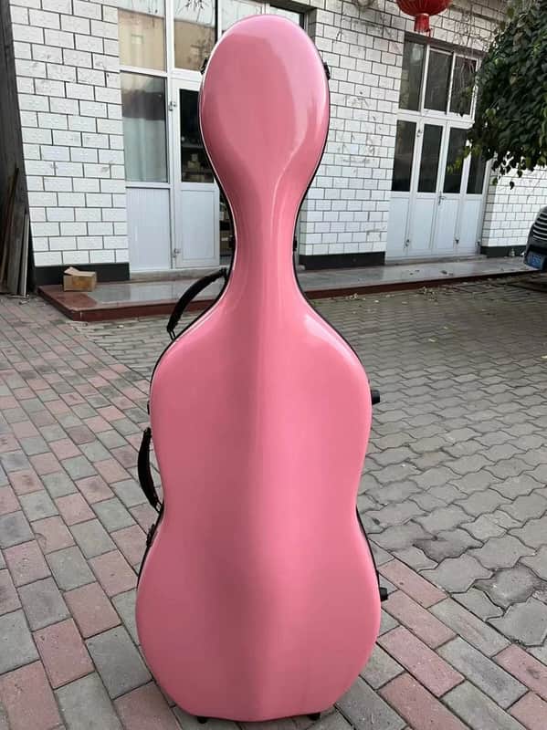 4/4 Cello Case Carbon Fiber Cello Box Carry for pink colour with Straps image 1