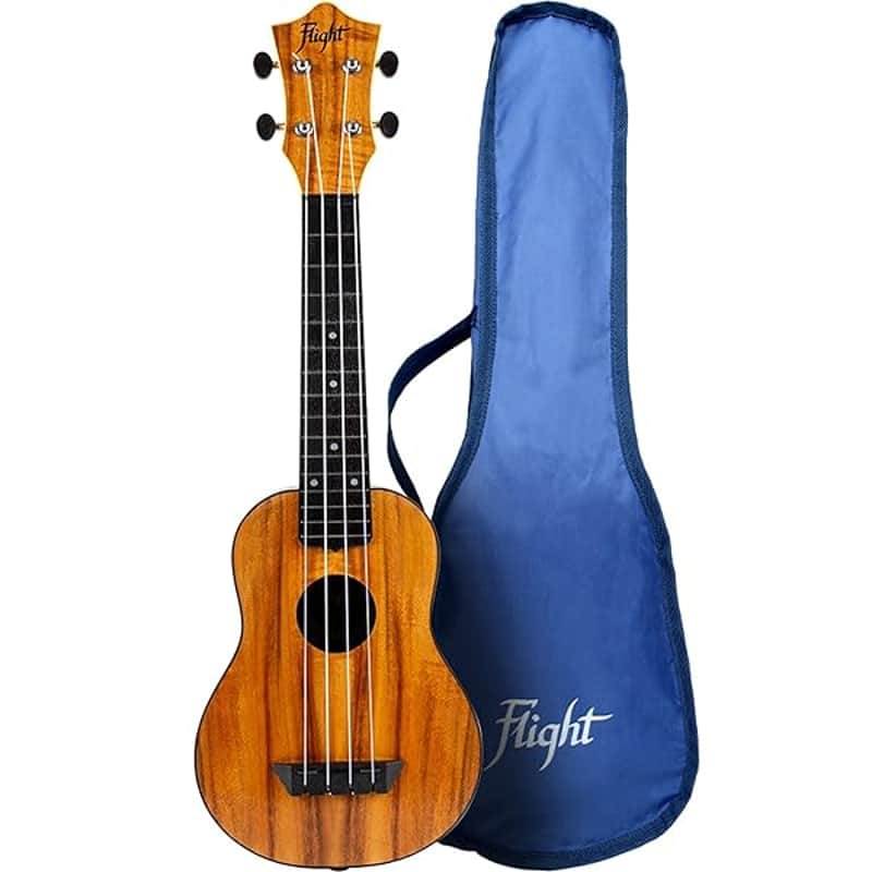 Flight Ukulele TUS-55 Acacia Travel Soprano Ukulele with Bag image 1