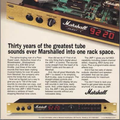 Marshall JMP-1 Valve MIDI Preamp 1992 w. Footswitch image 8