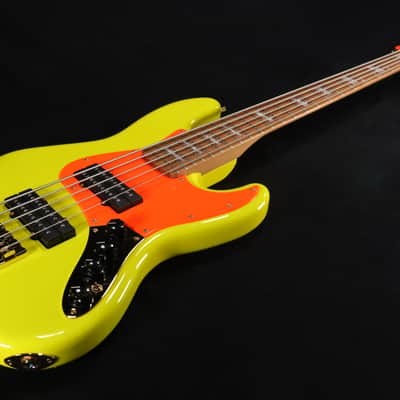 Fender MonoNeon Jazz Bass V Maple Fingerboard Neon Yellow 021 image 3