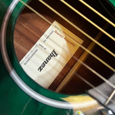 Ibanez AEWC16QA 6-String Acoustic-Electric Guitar - Transparent Emerald Burst image 3