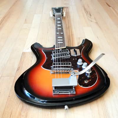 1960s Silvertone 1441 Vintage Electric Guitar by Teisco w/ Mosrite German Carve 1445 image 9