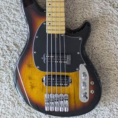 Mint Schecter Model 2494 CV-5 Electric 5 string Bass 3-Tone Sunburst image 1