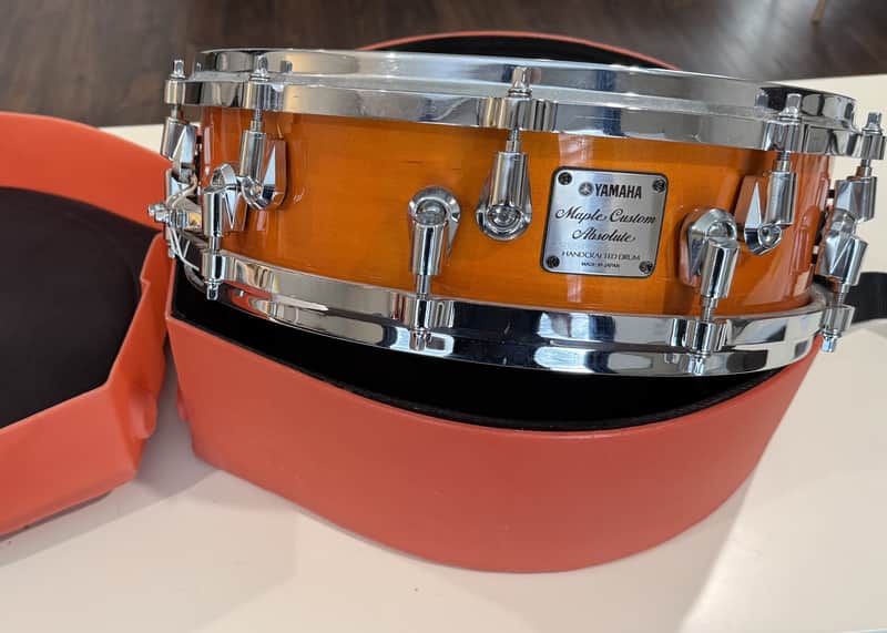 Single Owner Since 2005 | Yamaha Maple Custom Absolute Nouveau (MIJ) w/ Matching H&B Enduro Case | 14x4 Snare | Honey Yellow image 1