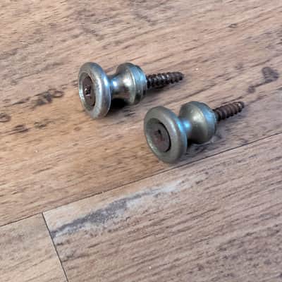 Guild Strap Buttons With Screws Vintage 1960s-1970s Nickel Original Vintage Parts image 1