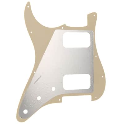11 Holes Round Corner HH Strat Pickguard 2 Humbuckers for American/Mexican Fender Standard Stratocaster Electric Guitar, 4Ply Aged White Pearl image 3