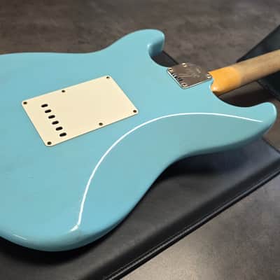Fender Custom Shop Postmodern Journeyman Stratocaster 2016 Daphne Blue Relic Aged Roadworn American Vintage 60s 1960's Reissue USA Guitar close to Sonic Blue heavy relic post modern image 13
