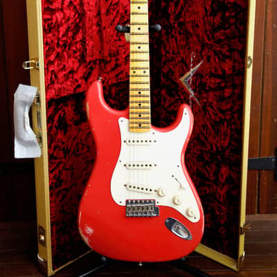 Fender Custom Shop LTD Fat 50's Stratocaster Relic Fiesta Red Electric Guitar 2018 Pre-Owned image 2