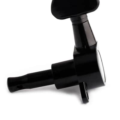3R3L Sealed Guitar String Tuning Pegs Tuning Keys Machine Heads Tuners for Electric Guitar or Acoustic Guitar Half Round Black. image 5