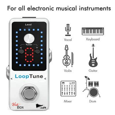 Hot Box Loop Tune Looper/Tuner Pro Pedal + Cube Tune Foot Controller. 9 Loops 40 Min Record-In WhiteHot Box Pedals Loop Tune + image 6