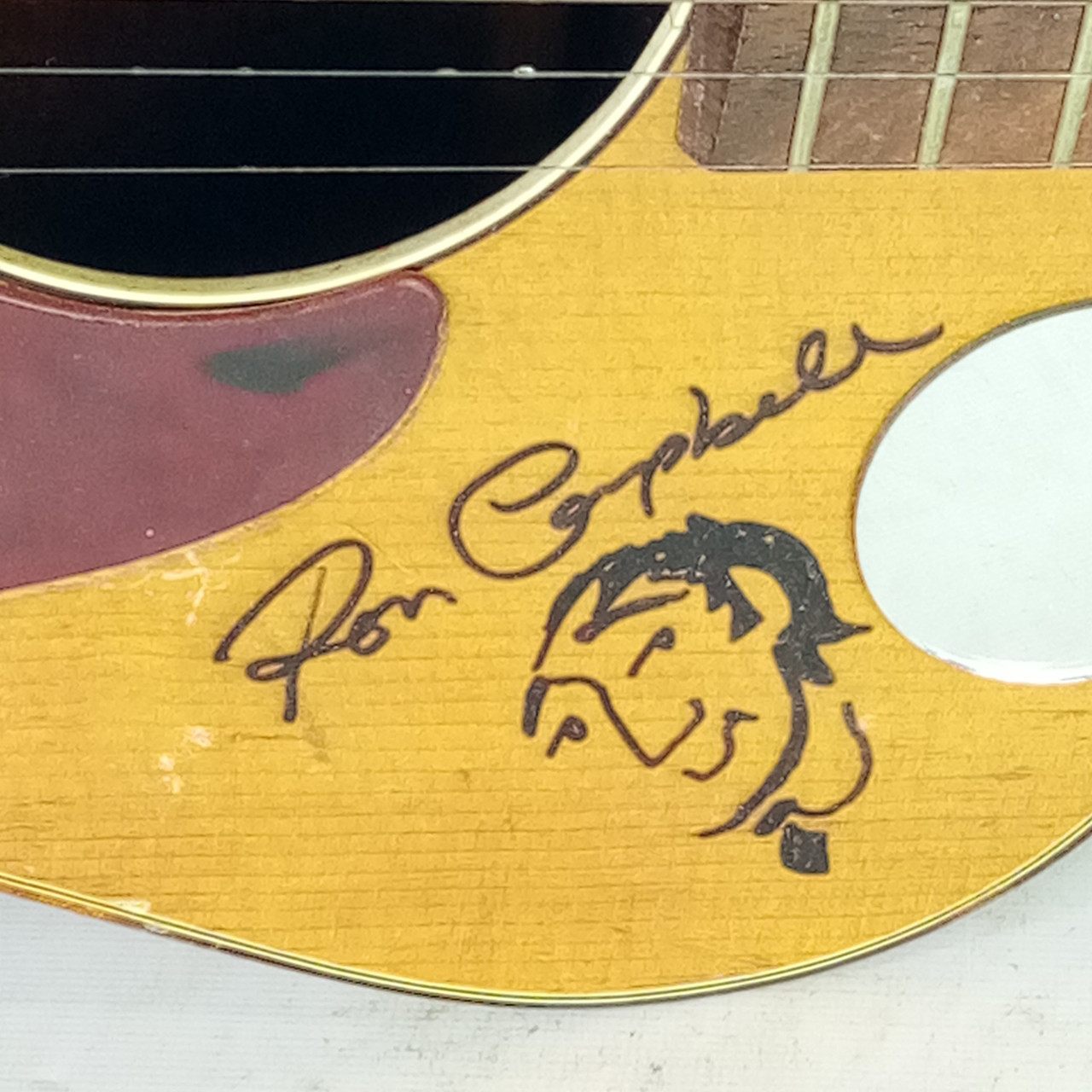 Harmony Acoustic Guitar Ron Campbell Signature+John Lennon Artwork +Hard Case — main photograph