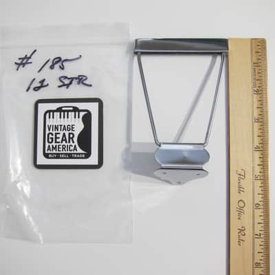 Gibson Acoustic 12 String Guitar Tailpiece Authentic Vintage Part Circa-1960s-Chrome image 8