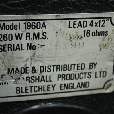 1984 Marshall 1960A JCM 800 Lead 4x12 Cabinet 16ohms image 8