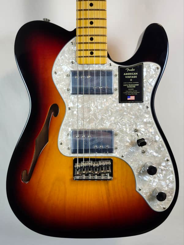 Fender American Vintage II 1972 Telecaster Thinline, Semi-Hollow Ash Body, 3-Color Sunburst, HSC image 1