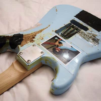 Billie Joe Armstrong Blue Electric Guitar BJ Replica Relic and Gig Bag Green Day image 18