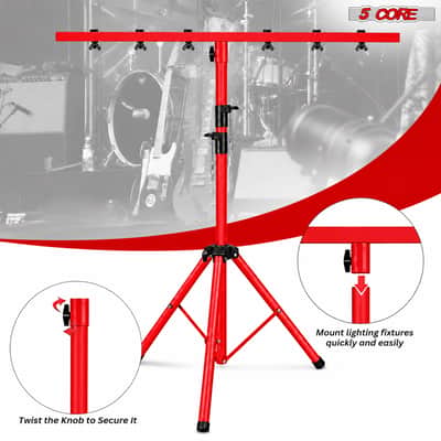 5 Core Light Stand T Bar Adjustable Tripod lighting Holder DJ Equipment image 11