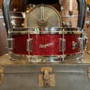 VINTAGE 1960's Rogers 5x14 Dayton Era Powertone Snare Drum in Red Sparkle