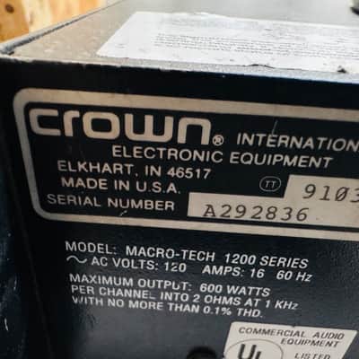 Crown Macro-Tech 1200 2-Channel Power Amplifier - tested & working Bild 8