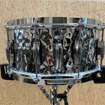 Gretsch GB4164HB Brooklyn Hammered Chrome Over Brass 6.5x14" 10-Lug Snare Drum 2012 - Present - Chrome-Plated image 3
