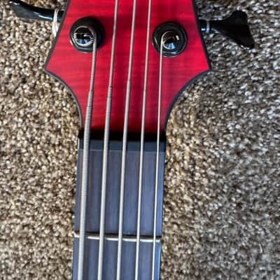 Schecter C-5 GT 5-String Active Bass, 2021, Satin Trans Red, MII image 4