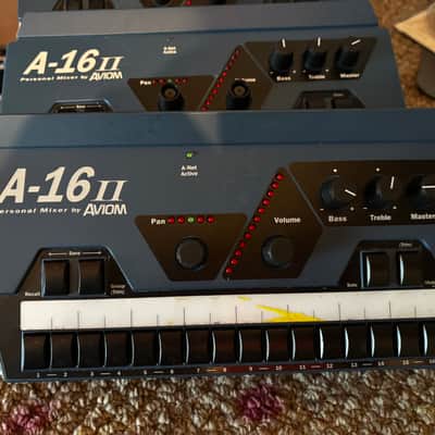 4x Aviom A-16II (A16-II) Personal Monitor Mixer with mount and power supply image 2
