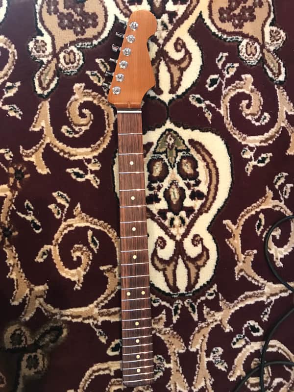 USA Custom Guitars Stratocaster Neck  Quarter Sawn Roasted Maple Neck with stainless steel frets image 1