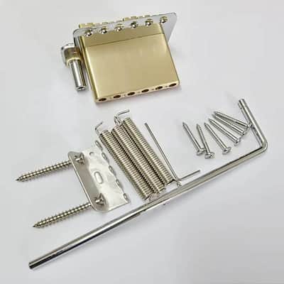 Brass Saddles Guitar Stratocaster Strat Style Bridge with Brass Block image 4