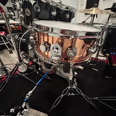 DW Collector's Series Maple/Mahogany Shells Full Kit w/ Hardware & Zildjian K Cymbals- Black Ice Finish w/ Copper Snare image 5