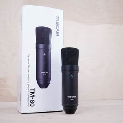 TASCAM TM-80 Large Diaphragm Condenser Microphone Black w/ Box, Stand, XLR Cable image 1