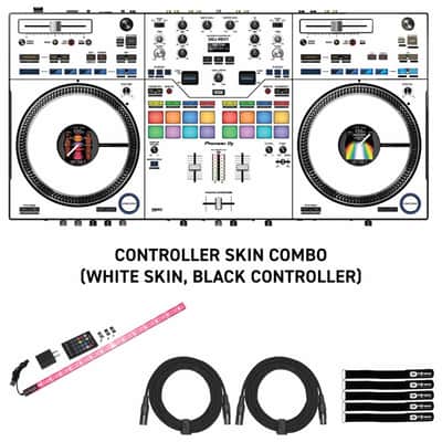 Pioneer DDJ-REV7 2-Channel Serato DJ Controller w White/Black Skin Kit image 1