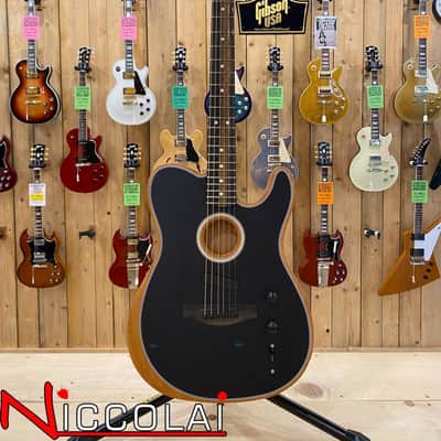 Fender American Acoustasonic Telecaster Ebony Fingerboard, Black image 1