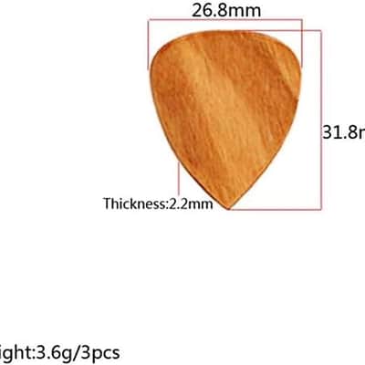 3 Pcs Wooden Guitar Picks, Wood Guitar Plectrums For Electric, Acoustic, or Bass Guitar - Olive Wood image 2