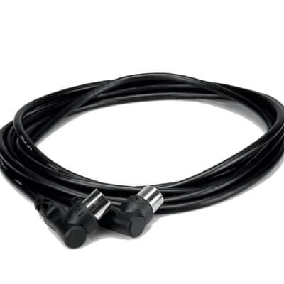 Hosa Technology Standard Right-Angle MIDI to Right-Angle MIDI Cable (3', Black) image 1