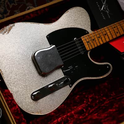 Fender Custom Shop Limited Double Esquire Relic Silver Sparkle & Case & Tags image 3