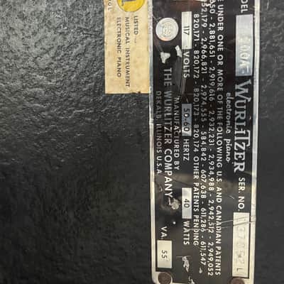 Wurlitzer 200A 1970s Black image 3