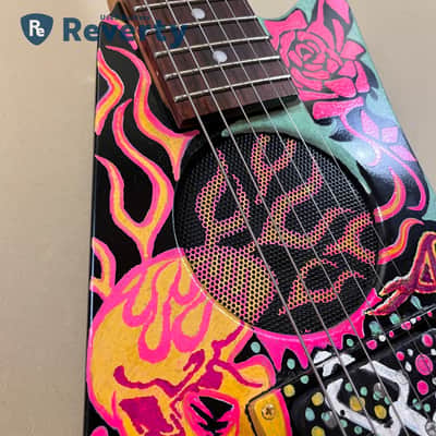 Epiphone Mo' Baby Built-in Amp Travel Electric Guitar Custom Painted Rare image 3