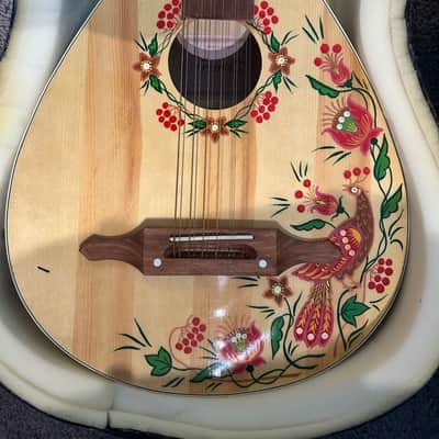Trembita K-58 Kobza 7-Course / 14-String Ukrainian Folk Lute 2015 Hand-Painted w/ Case image 1