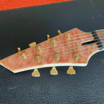 Refinished Jackson JS32-7 Dinky 7 String Guitar 3A Quilt Maple Coral Top image 6
