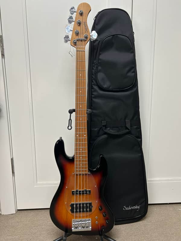 Sadowsky MetroExpress 21 Fret Vintage M/J Bass 5 String Maple Fretboard - Tobacco Sunburst image 1