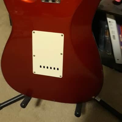 Fender Squier Affinity 'Strat' Stratocaster Black AND a Fender Squier Affinity 'Strat' Stratocaster, 2008 Candy Apple Red with a Maple neck image 18