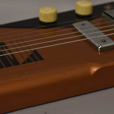 1966 Harmony H-1 "Shark Tooth" 6-String Lap Steel Copper image 10
