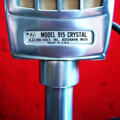 Vintage 1950's Electro-Voice 915 Omnidirectional Crystal Microphone Hi Z harp mic w 427 stand and cable image 4